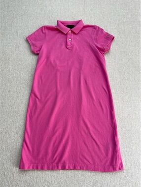Vintage RALPH Ralph Lauren Pink Polo Dress Women’s L Cotton Preppy Short Sleeve